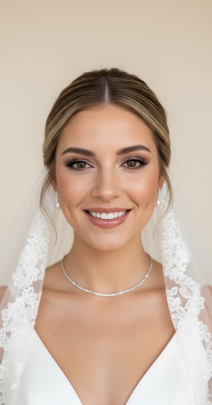 After Updo With Veil Underneath